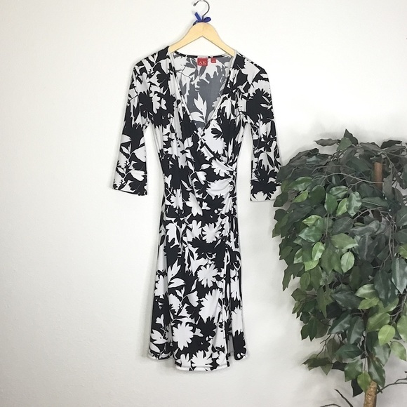 Anne Klein Floral Faux Wrap Dress - Picture 1 of 8